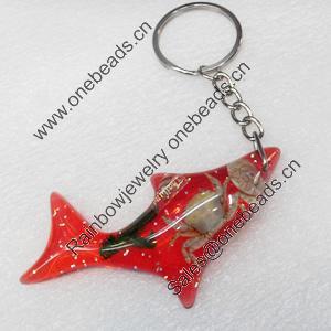 Resin Key Chain，Mix Colour, Length Approx 10.5cm, Sold by PC