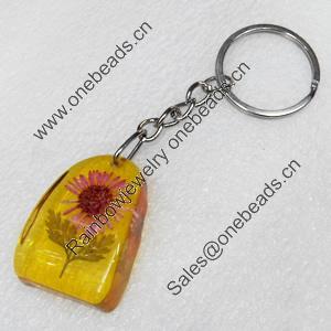 Resin Key Chain，Mix Colour, Length Approx 8.7cm, Sold by PC