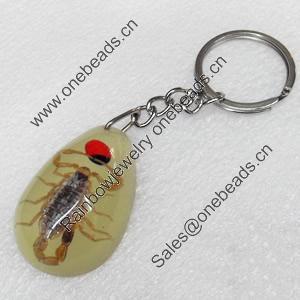 Resin Key Chain，Mix Colour, Length Approx 8.7cm, Sold by PC