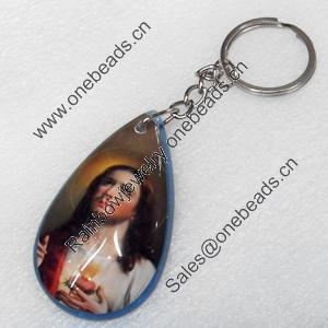 Resin Key Chain，Mix Colour, Length Approx 11.5cm, Sold by PC