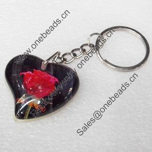 Resin Key Chain，Mix Colour, Length Approx 8.7cm, Sold by PC