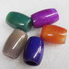 European Style Agate Beads, Mix Colour, Drum, 27x18mm Hole:9mm, Sold by PC