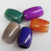 European Style Agate Beads, Mix Colour, Drum, 18x23mm Hole:9mm, Sold by PC