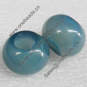 European Style Agate Beads, Rondelle, 22x13mm Hole:10mm, Sold by PC