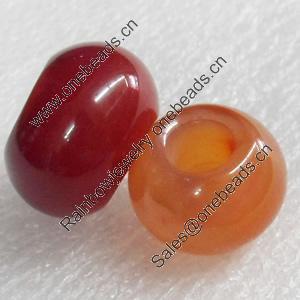 European Style Agate Beads, Rondelle, 22x13mm Hole:10mm, Sold by PC