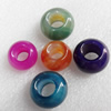 European Style Agate Beads, Mix Colour, Rondelle, 22x13mm Hole:10mm, Sold by PC