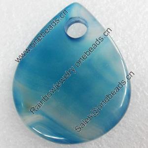 Agate Pendant，Teardrop, 35x44mm, Sold by PC