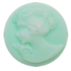 Cameos Resin Beads, No-Hole Jewelry findings, Flat Round 29mm, Sold by Bag