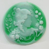 Cameos Resin Beads, No-Hole Jewelry findings, 52x50mm, Sold by Bag