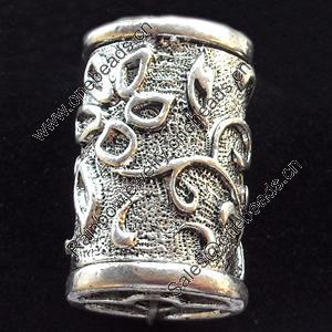 Beads, Zinc Alloy Jewelry Findings Lead-free, Column, 15x24mm Hole:3mm, Sold by PC