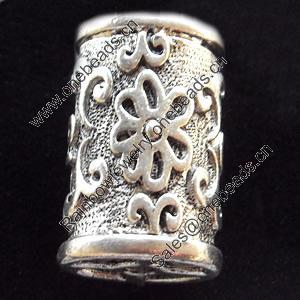 Beads, Zinc Alloy Jewelry Findings Lead-free, Column, 15x24mm Hole:3mm, Sold by PC