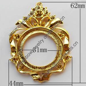 Zinc Alloy Cabochon Settings, Outside diameter:44x62mm, Interior diameter:31mm,Sold by Bag