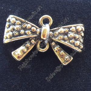Connectors, Zinc Alloy Jewelry Findings Lead-free, Bowknot, 20x12mm, Sold by Bag