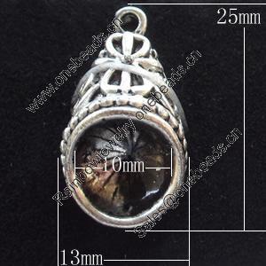 Zinc Alloy Cabochon Settings, 13x25mm, Sold by Bag