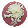 Cameos Resin Beads, No-Hole Jewelry findings, Flat Round 31mm, Sold by Bag