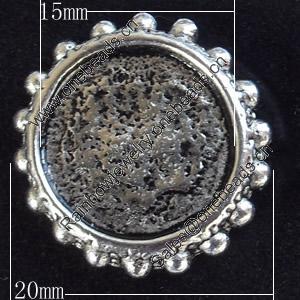 Zinc Alloy Cabochon Settings, Outside diameter:20mm, Interior diameter:15mm,Sold by Bag