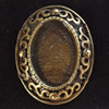 Zinc Alloy Cabochon Settings, Outside diameter:18x22mm, Interior diameter:10x14mm,Sold by Bag