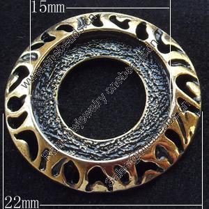 Zinc Alloy Cabochon Settings, Outside diameter:22mm, Interior diameter:15mm,Sold by Bag