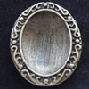 Zinc Alloy Cabochon Settings, Outside diameter:20x24mm, Interior diameter:13x18mm,Sold by Bag