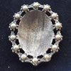 Zinc Alloy Cabochon Settings, Outside diameter:20x25mm, Interior diameter:13x18mm,Sold by Bag