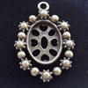 Zinc Alloy Cabochon Settings, Outside diameter:20x28mm, Interior diameter:10x14mm,Sold by Bag