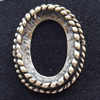 Zinc Alloy Cabochon Settings, Outside diameter:17x22mm, Interior diameter:12x17mm,Sold by Bag