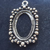 Zinc Alloy Cabochon Settings, Outside diameter:18x30mm, Interior diameter:13x18mm,Sold by Bag