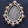 Zinc Alloy Cabochon Settings, Outside diameter:23x28mm, Interior diameter:13x18mm,Sold by Bag