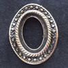 Zinc Alloy Cabochon Settings, Outside diameter:22x27mm, Interior diameter:13x18mm,Sold by Bag