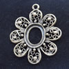 Zinc Alloy Cabochon Settings, Outside diameter:27x32mm, Interior diameter:10x12mm,Sold by Bag