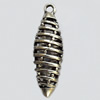 Hollow Bali Pendant Zinc Alloy Jewelry Findings, Lead-free, 13x43mm, Sold by Bag 