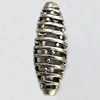 Hollow Bali Beads Zinc Alloy Jewelry Findings, Lead-free, Oval, 13x36mm, Hole:3mm, Sold by Bag 