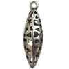 Hollow Bali Pendant Zinc Alloy Jewelry Findings, Lead-free, 13x43mm, Sold by Bag 