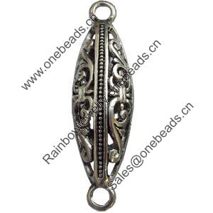 Hollow Bali Connector Zinc Alloy Jewelry Findings, Lead-free, 13x47mm, Sold by Bag 