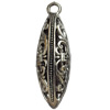 Hollow Bali Pendant Zinc Alloy Jewelry Findings, Lead-free, 8x24mm, Sold by Bag 