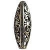 Hollow Bali Beads Zinc Alloy Jewelry Findings, Lead-free, Oval, 13x36mm, Hole:3mm, Sold by Bag 