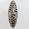 Hollow Bali Beads Zinc Alloy Jewelry Findings, Lead-free, Oval, 8x17mm, Hole:1.5mm, Sold by Bag 