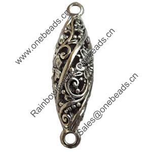 Hollow Bali Connector Zinc Alloy Jewelry Findings, Lead-free, 13x47mm, Sold by Bag 