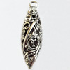 Hollow Bali Pendant Zinc Alloy Jewelry Findings, Lead-free, 11x33mm, Sold by Bag 