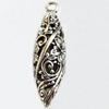 Hollow Bali Pendant Zinc Alloy Jewelry Findings, Lead-free, 8x24mm, Sold by Bag 