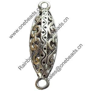 Hollow Bali Connector Zinc Alloy Jewelry Findings, Lead-free, 13x47mm, Sold by Bag 