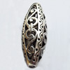 Hollow Bali Beads Zinc Alloy Jewelry Findings, Lead-free, Oval, 13x36mm, Hole:3mm, Sold by Bag 