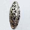 Hollow Bali Beads Zinc Alloy Jewelry Findings, Lead-free, Oval, 8x17mm, Hole:1.5mm, Sold by Bag 