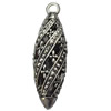 Hollow Bali Pendant Zinc Alloy Jewelry Findings, Lead-free, 13x43mm, Sold by Bag 