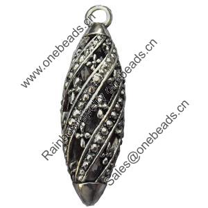 Hollow Bali Pendant Zinc Alloy Jewelry Findings, Lead-free, 11x33mm, Sold by Bag 