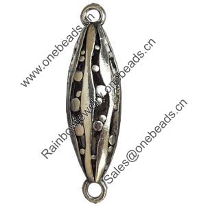 Hollow Bali Connector Zinc Alloy Jewelry Findings, Lead-free, 11x38mm, Sold by Bag 