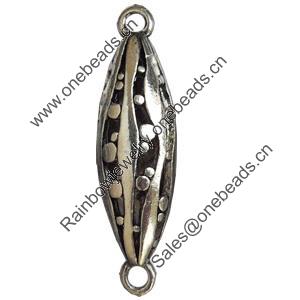 Hollow Bali Connector Zinc Alloy Jewelry Findings, Lead-free, 8x26mm, Sold by Bag 