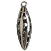 Hollow Bali Pendant Zinc Alloy Jewelry Findings, Lead-free, 13x43mm, Sold by Bag 