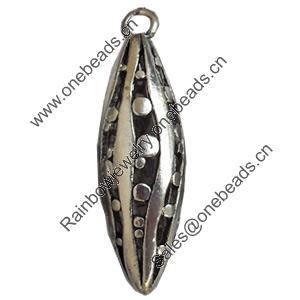 Hollow Bali Pendant Zinc Alloy Jewelry Findings, Lead-free, 13x43mm, Sold by Bag 