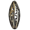 Hollow Bali Beads Zinc Alloy Jewelry Findings, Lead-free, Oval, 13x36mm, Hole:3mm, Sold by Bag 